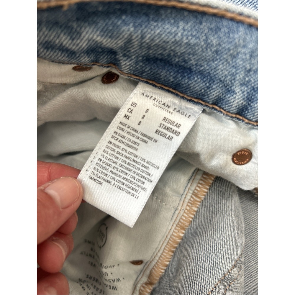 American Eagle Strigid Size 8 reg Stovepipe Wide Leg High Rise Jeans NWT *J199 - Picture 6 of 6